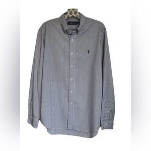 Polo Ralph Lauren Men’s Striped Long Sleeve Button Down Shirt Navy White Size L